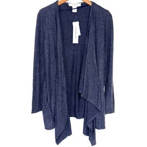 NWT Workshop Republic Clothing Soft Denim Heather Blue Open Drape Cardigan SizeS